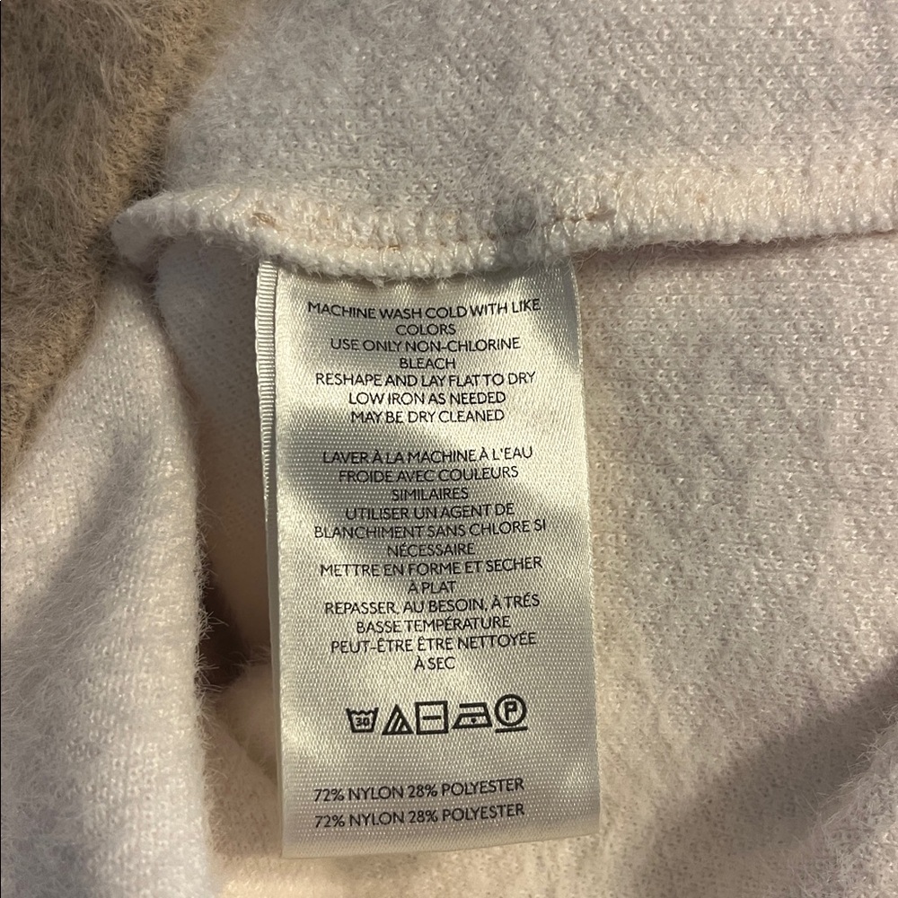 Anthropologie Maeve Cozy Ringer Sweatshirt Sweater cream fuzzy - Picture 9 of 9